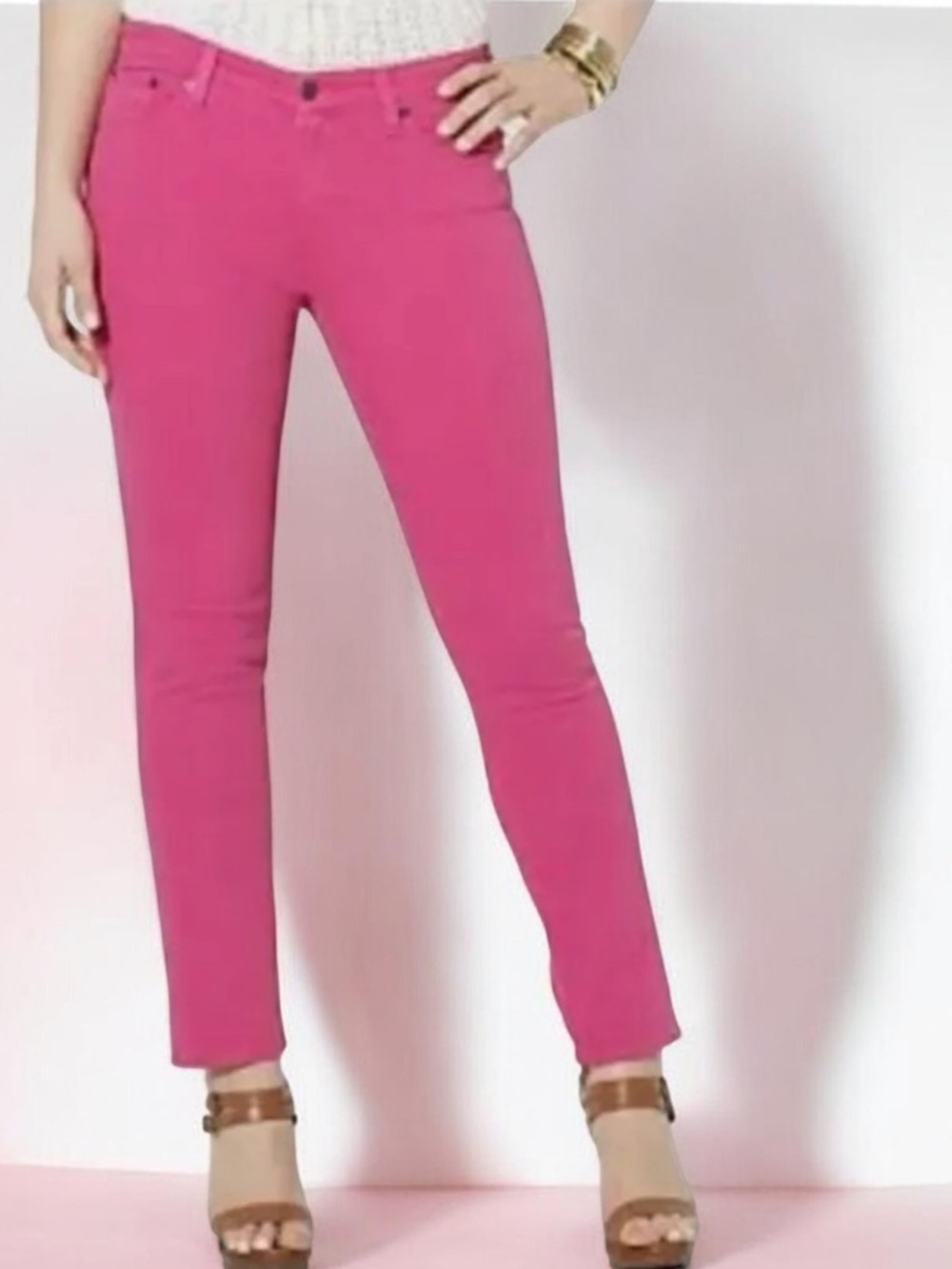 Lauren Ralph Lauren Vibrant Pink Skinny Jeans